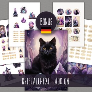 The Crystal Witch Add on for printing, crystal magic, ephemera, book of shadows german, witch book, grimoire german, download
