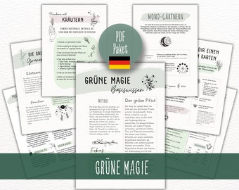Green Magic 11 Grimoire Pages to Print, Plant Magic, Green Witch, Book of Shadows, Witch Book, Wicca, Grimoire in German download
