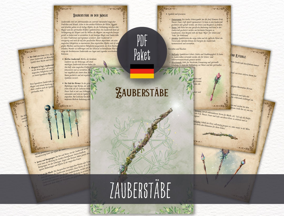 Magic Wands, PDF Package for Printing, Magic, Instructions, Wicca, Book