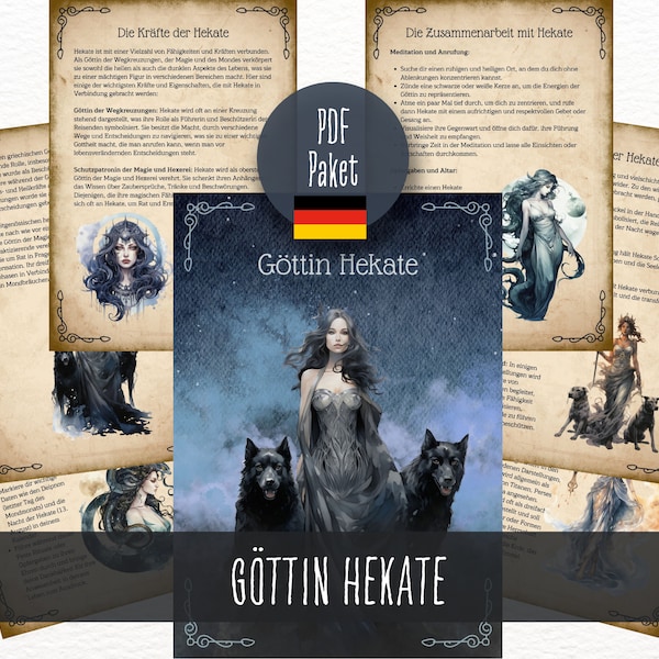 Göttin Hekate PDF Paket zum Ausdrucken, Griechische Mythologie, Buch der Schatten deutsch, Hexenbuch, Hekate, Grimoire in deutsch, Download