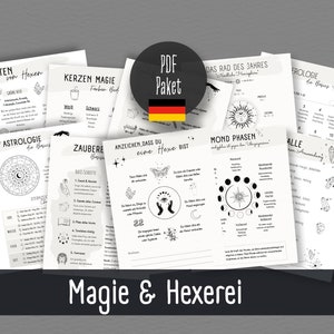 15 Grimoire Pages to Print for Aspiring Witches, Book of Shadows PDF, Witch Book, Wicca, Magic, Grimoire in German Download
