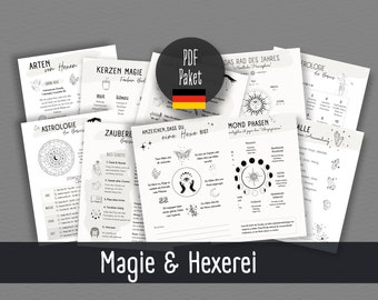 15 Grimoire Seiten zum Ausdrucken für angehende Hexen, Buch der Schatten PDF, Hexenbuch, Wicca, Magie, Grimoire in deutsch download