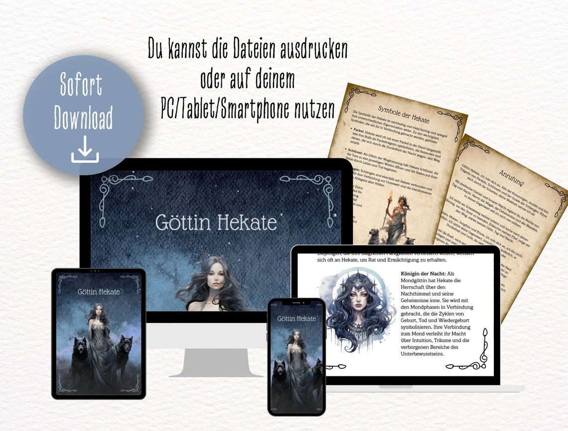 Goddess Hekate PDF Package for Printing, Greek Mythology, Book of ...