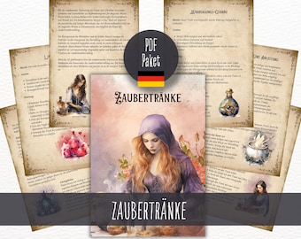 Zaubertränke in der Hexerei, PDF Paket zum Ausdrucken, Magie, Buch der Schatten deutsch, Hexenbuch, Grimoire, Download