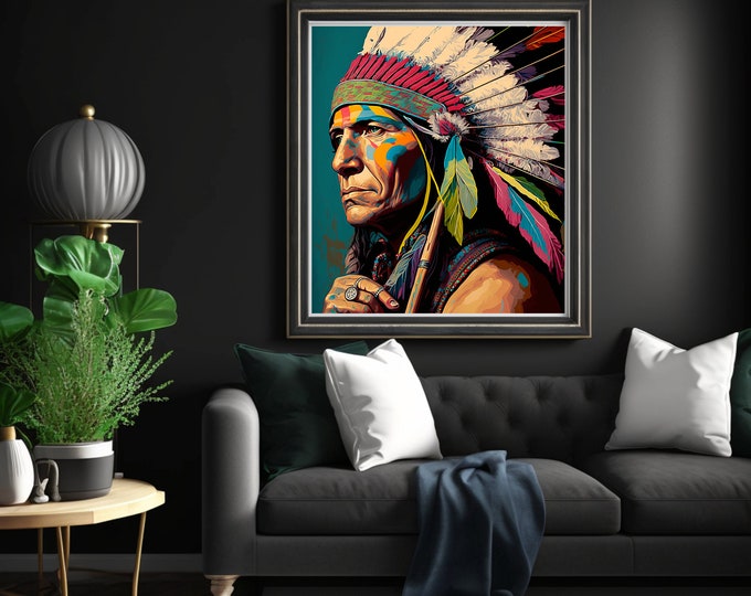 Eyes of Understanding: Pride at the Helm - LGBTQ Gay Pride Native American Rainbow Digital Download Wall Art