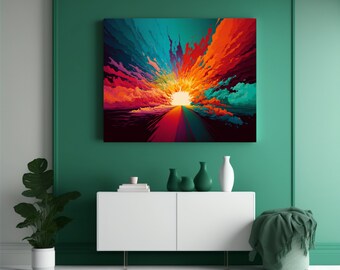 Courageous Path to Illumination - LGBTQ Rainbow Gay Pride Digital Wall Art, Instant Download