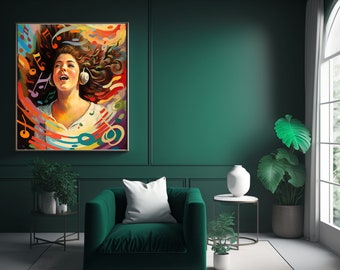 Raised On Music - Maximalist Female Expression Through Music Featuring Rainbow Colors, Digital Download