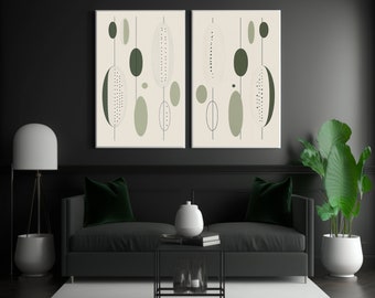 Sage Harmony - Printable Wall Art, Poster Set, Mid Century Modern, Abstract Wall Art, Digital Download, Modern Wall Art, Retro Decoration
