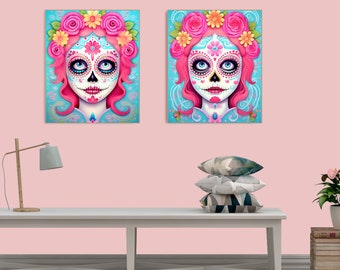 Transcending Spirits: Trans Pride, Dia de los Muertos, Spooky Gay Halloween Art, LGBTQ, Digital Download