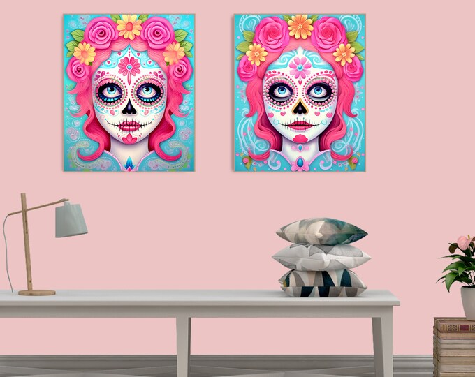 Transcending Spirits: Trans Pride, Dia de los Muertos, Spooky Gay Halloween Art, LGBTQ, Digital Download