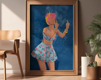 Feministyczny wydruk pop-art | Plakat Sassy Girl Power (do pobrania cyfrowego)