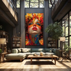 Modern Pop Art Woman Portrait: Colorful Geometric Print (Digital Download)