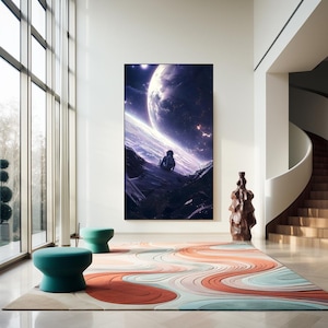 Solitude Among Stars | 300 dpi PDF | Digital Art Print | Wall Art | AI Generated | AI Art | Digital Download | Home Decor | Printable Art