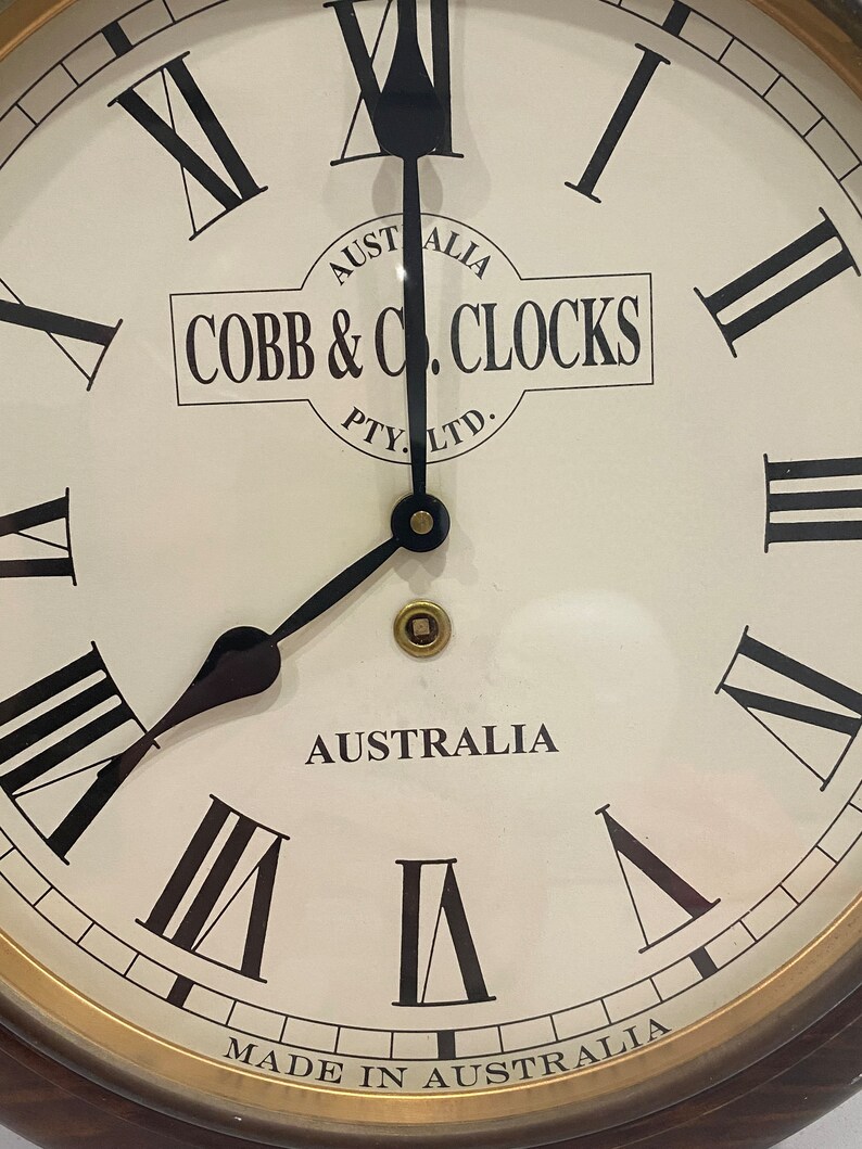 Vintage Cobb & Co. Clocks Australia PTY LTD Large Wall Clock Etsy