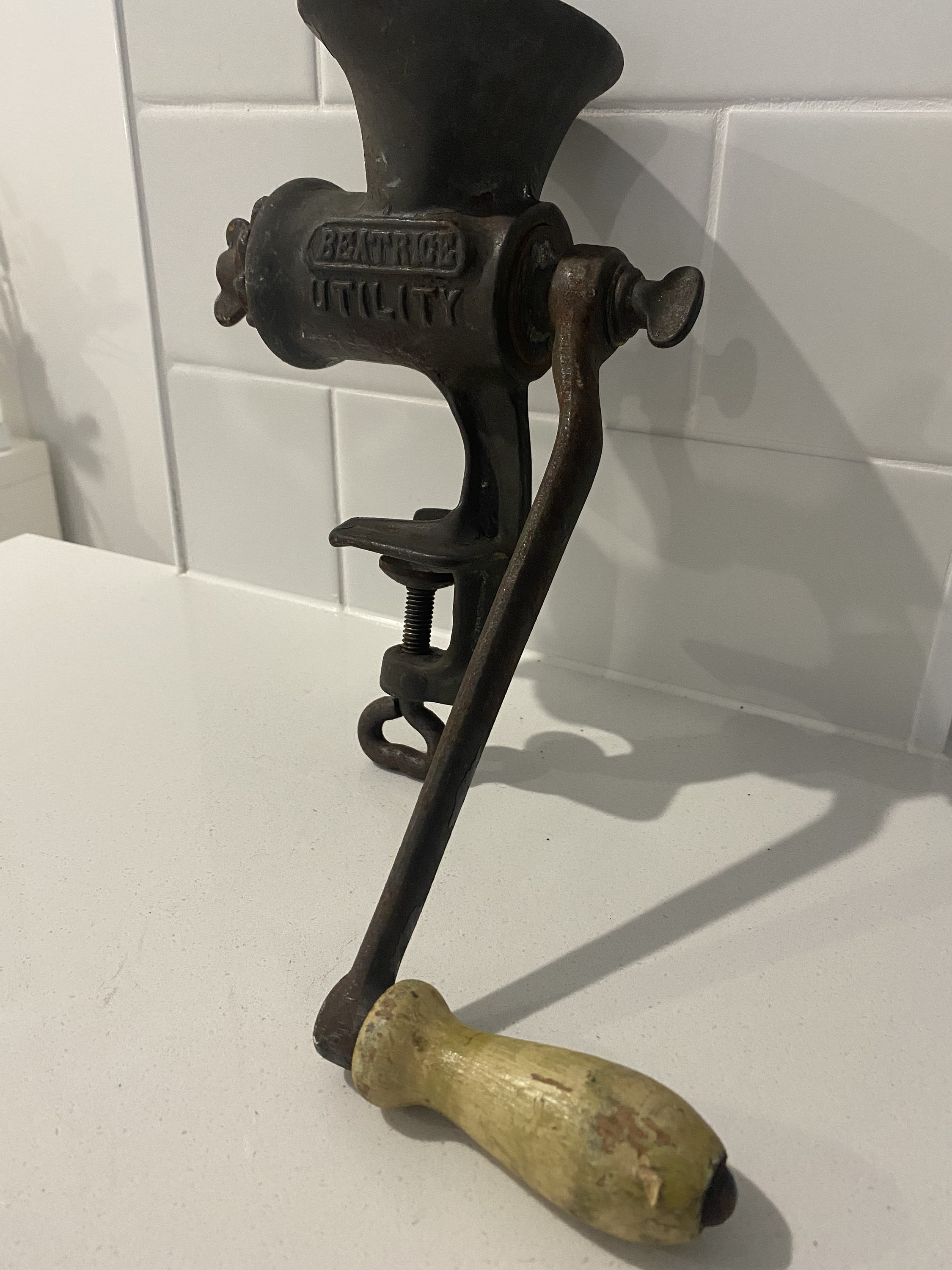 Vintage Beatrice Utility Grinder Meat Mincer Rustic Farmhouse Kitchen