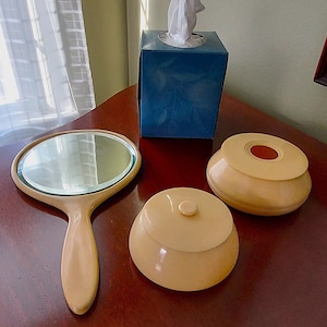 Vintage Bakelite Art Deco Vanity Dresser Set