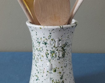 Vintage Handmade Ceramic Utensil Holder