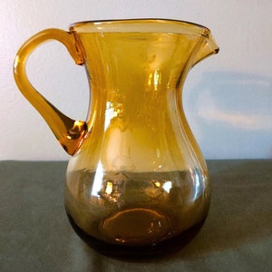 Vintage Indiana Amber Glass Pitcher