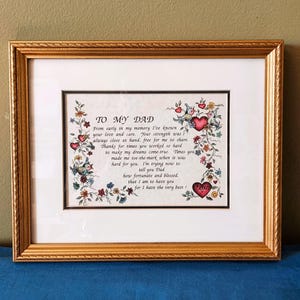 Vintage Framed &quot;Dad&quot; Poem