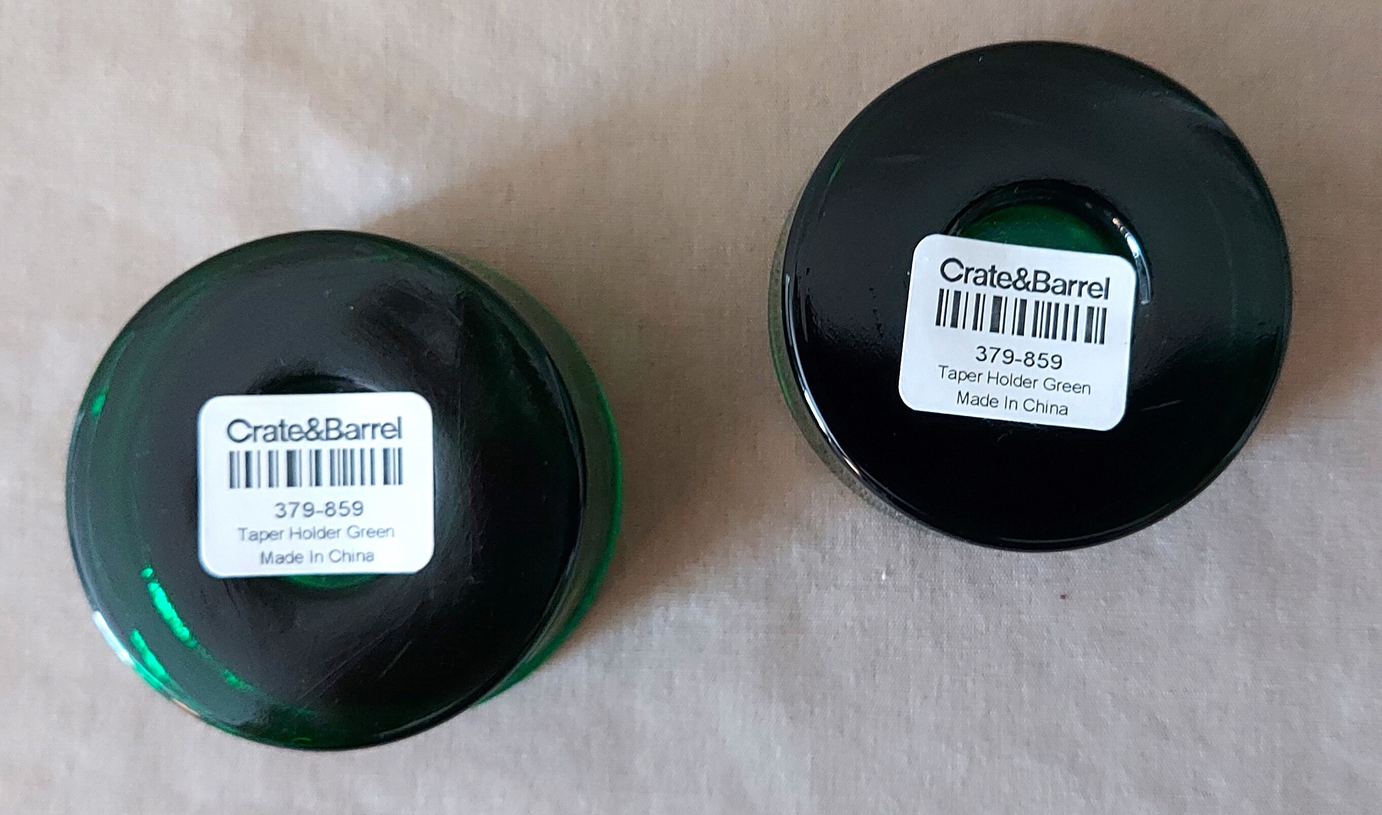 Pair of Crate & Barrel Emerald Green Candlestick Holders Etsy