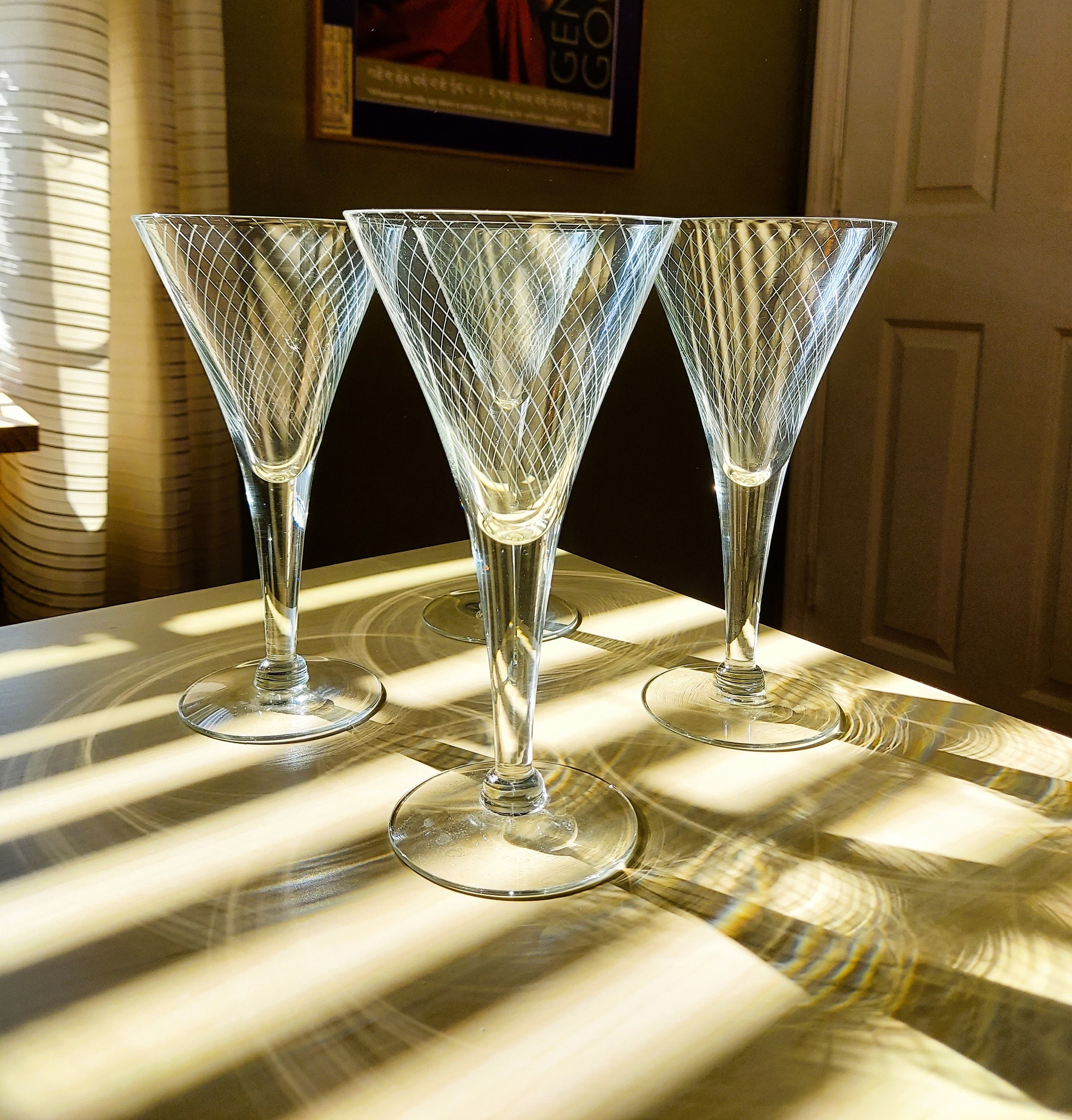 WILLIAM YEOWARD 'ZARA' Rare Set 9 HAND CUT CRYSTAL Low