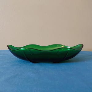 Vintage Anchor Hocking Swedish Modern Emerald Green Bowl