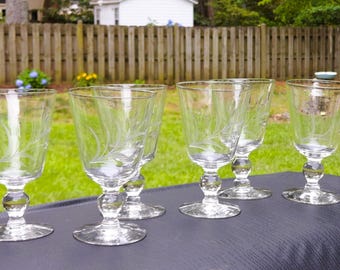 Vintage Glastonbury Lotus Water Goblets