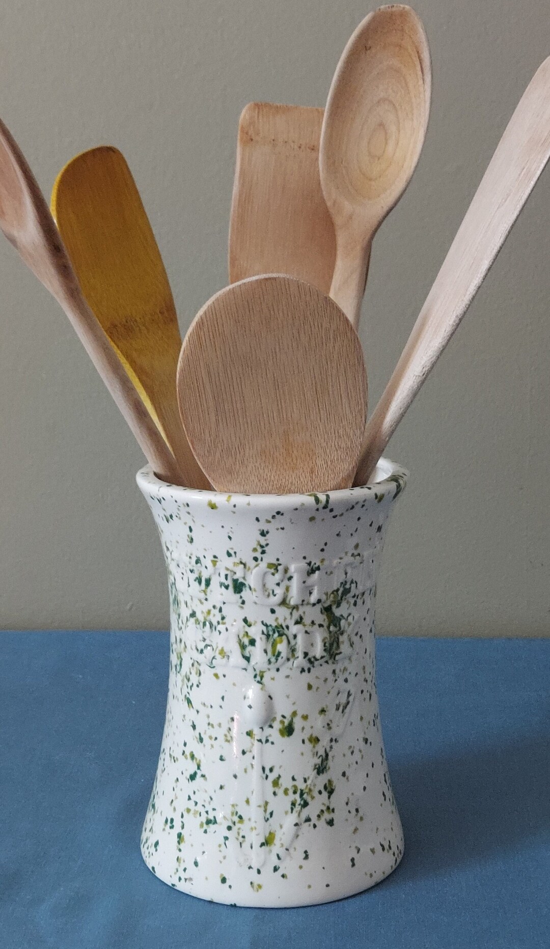 Vintage Handmade Ceramic Utensil Holder - Etsy