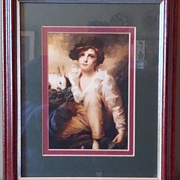 Boy and Rabbit, 1814, Henry Raeburn, Framed Canvas Art Print