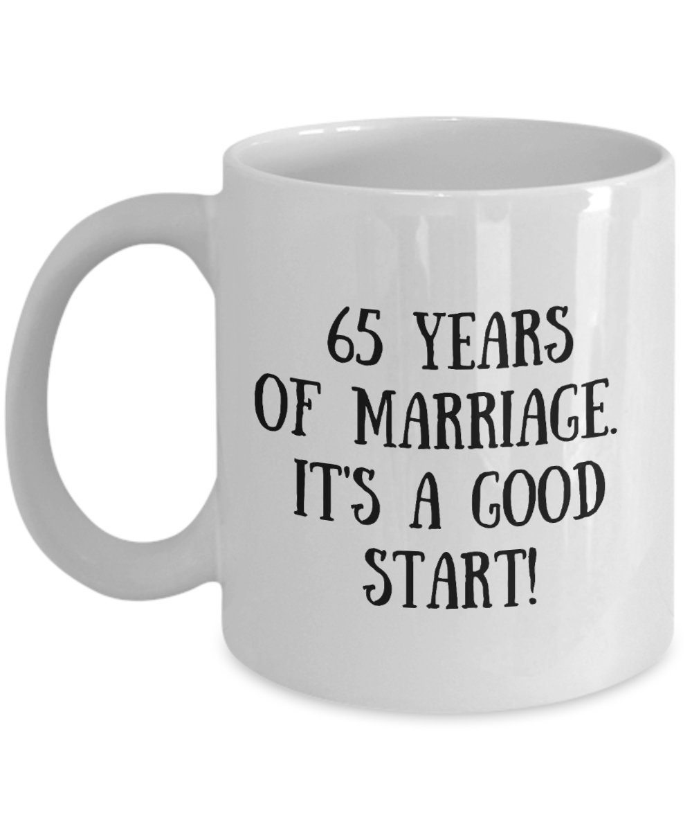 65th Wedding Anniversary Mugs, 65th Anniversary Gift for Her, Wife, Gift for Him, Husband, Blue