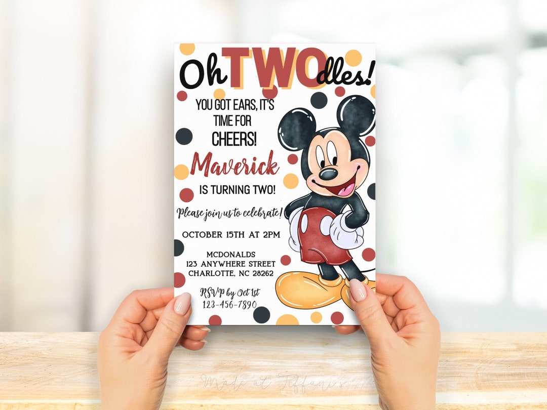 CRCRAZY Oh Twodles Cake Topper, Mickey Mouse Cake Topper 2nd Birthday Decor With Gold Star And White Gloves Boys Birthday Party Decorations Supplies(Double-sided) – Online Store