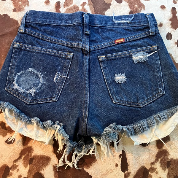 Wrangler cutoff denim shorts upcycled daisy dukes