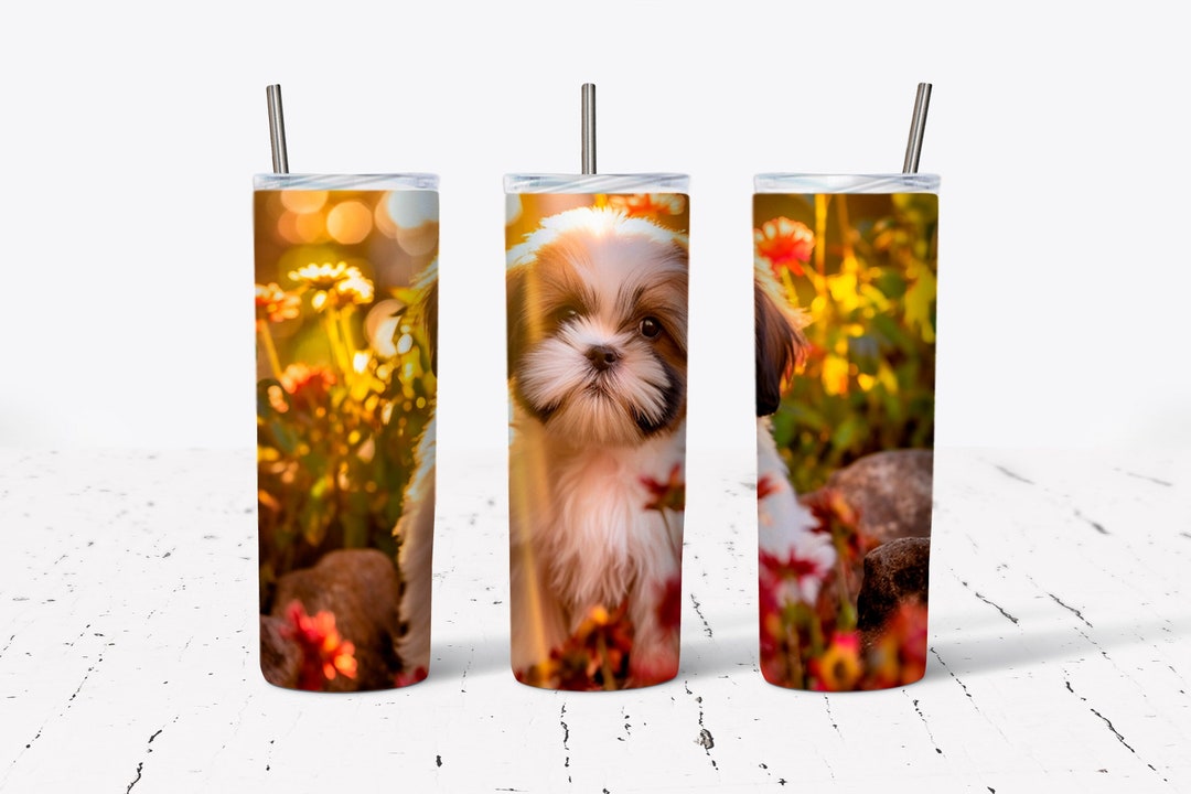 Shih Tzu Puppy Dog 20oz Skinny Tumbler Sublimation Design Templates ...