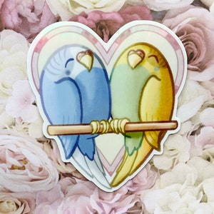 Niedlicher Love Birds Aufkleber für Laptops, Wasserflaschen, Journals und Planer