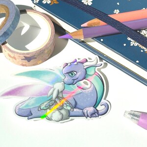 Fantasy Friends Vinyl Aufkleber - Drache und Schmetterling Hase Aufkleber - Best Friends Fantasy Sticker
