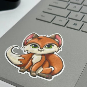 Kleiner Fuchs Aufkleber süsses Fuchs Geschenk für Kinder und Erwachsene