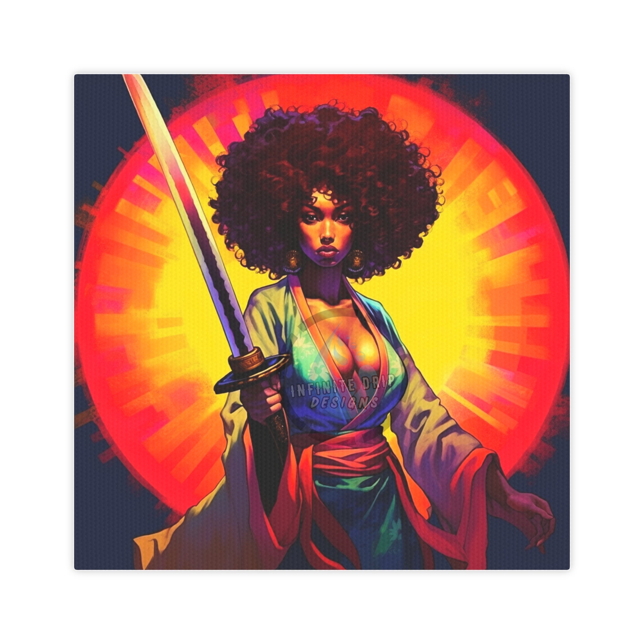 African Beauty Warrior Style Pop Art, Canvas Wall Art, Afro Art, Home