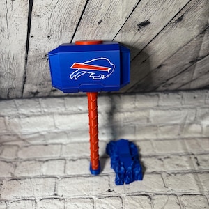 Fan Art | Buffalo Bills Thor Hammer | 3D Printed NFL Gift | Personalize Your Decor | Unique Home Accent