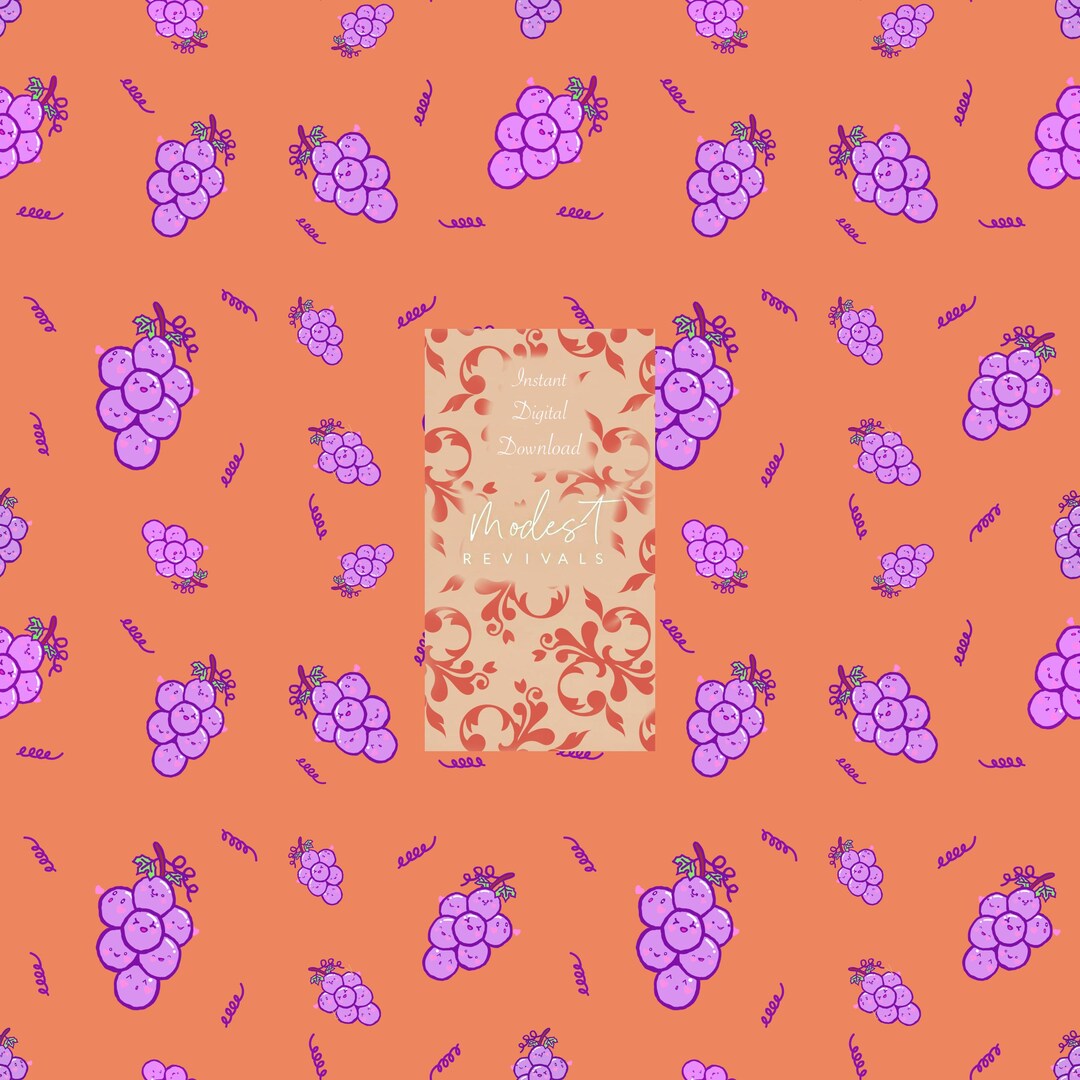 Grape Seamless Pattern, Grapes Seamless File, Fruit Seamless, Fruit ...