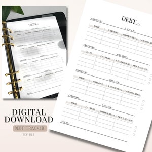 Debt Payoff Tracker | Debt Tracker | Debt Snowball | Printable PDF