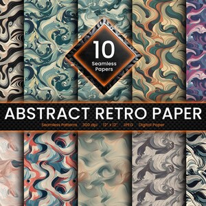 Abstract Retro Vintage Digital Paper, Digital Seamless Paper, Scrapbook Paper, Digital Download - Seamless Pattern - Infinite Digital Art