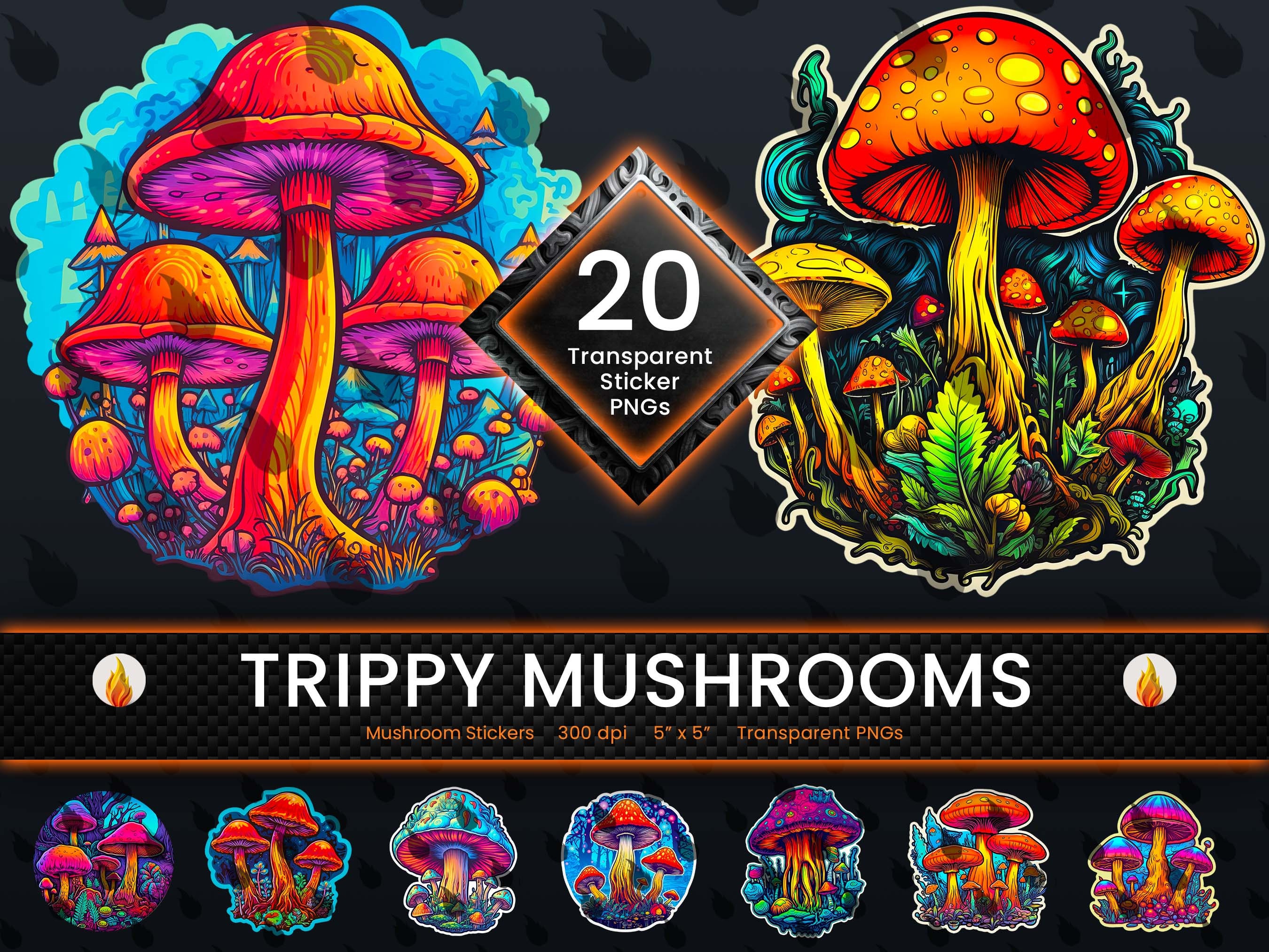 Trippy Hippie Sublimation, Trippy Hippie PNG, Digital Download,  Sublimation, Sublimate, mushrooms, camper, hiking, retro