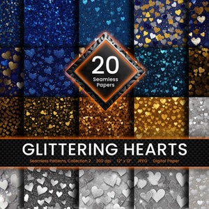 Gold Glitter Hearts silver backgrounds gold glitter pattern glitter backgrounds blue hearts glam for celebration and wedding invitation