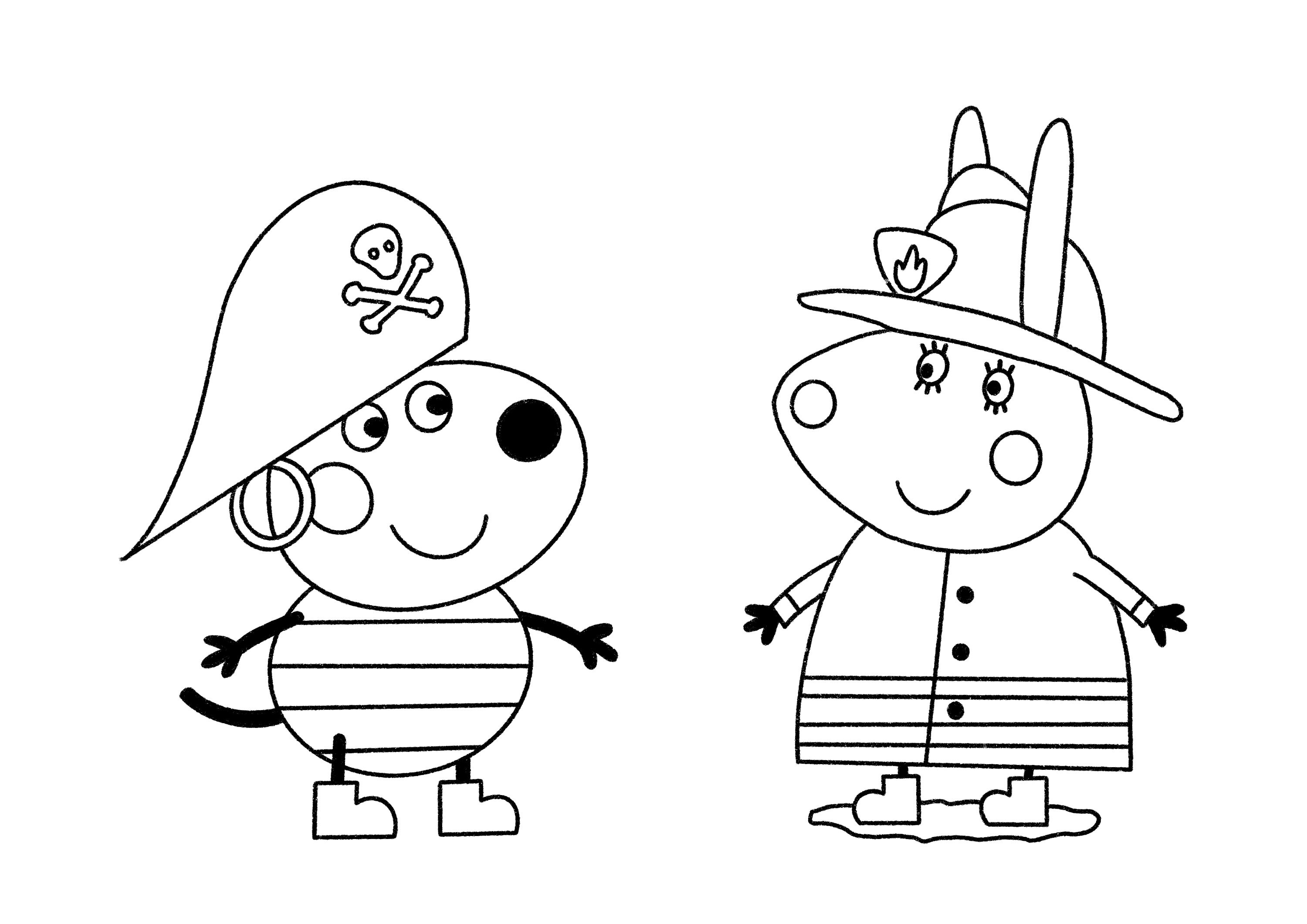 10 Pages Peppa Pig Printable Colouring Pages, Digital Coloring ...