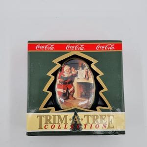 Vintage Coca-Cola | Santa Clause Christmas Tin Ornament | Trim A Tree Collection