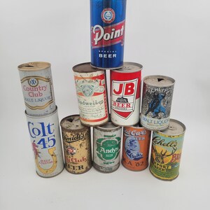 Latas de cerveja vintage • Pacote misterioso com 10 latas de cerveja vintage (vazias)
