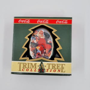 Vintage Coca-Cola | Santa Clause Christmas Tin Ornament | Trim A Tree Collection