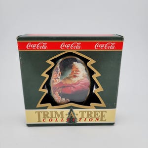 Vintage Coca-Cola | Santa Clause Christmas Tin Ornament | Trim A Tree Collection