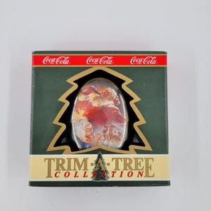 Vintage Coca-Cola | Santa Clause Christmas Tin Ornament | Trim A Tree Collection
