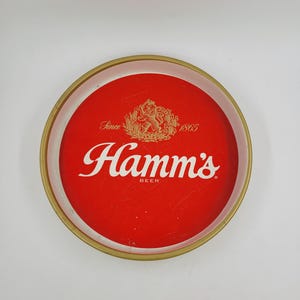 Hamm&#39;s Serving Tray And Beer Glass | Vintage Hamm&#39;s Beer Glass